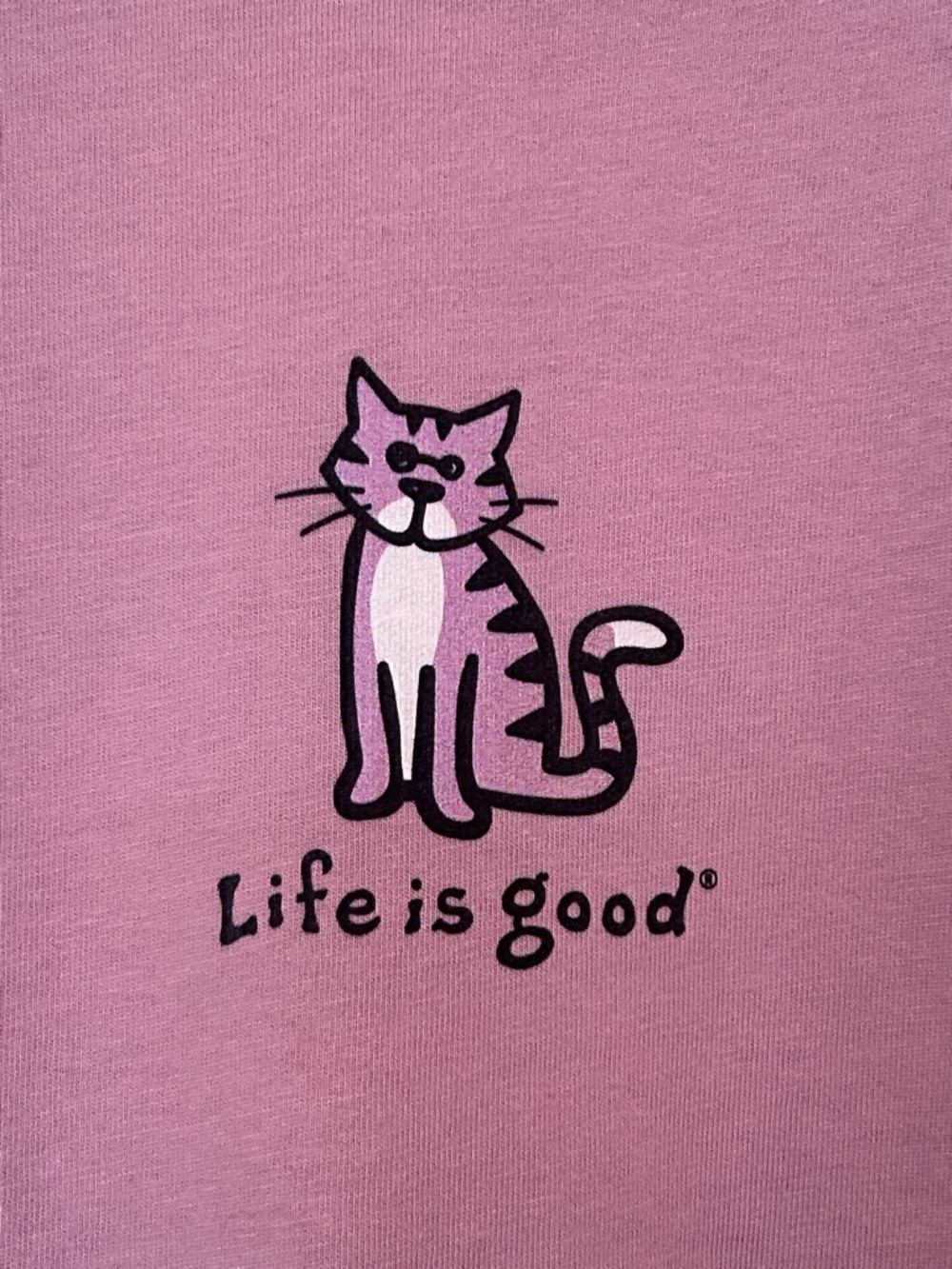 Life Is Good Mauve Pink Cat Tee size large - Picture 2 of 8